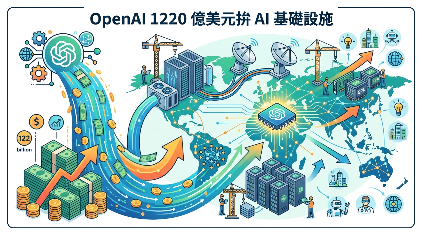 OpenAI 1220 億美元拚 AI 基礎設施