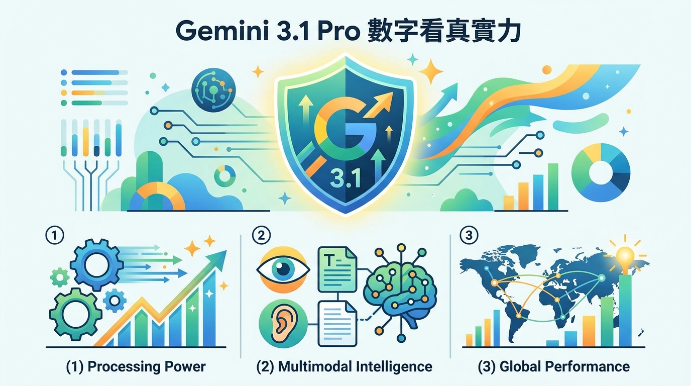 Gemini 3.1 Pro 數字看真實力