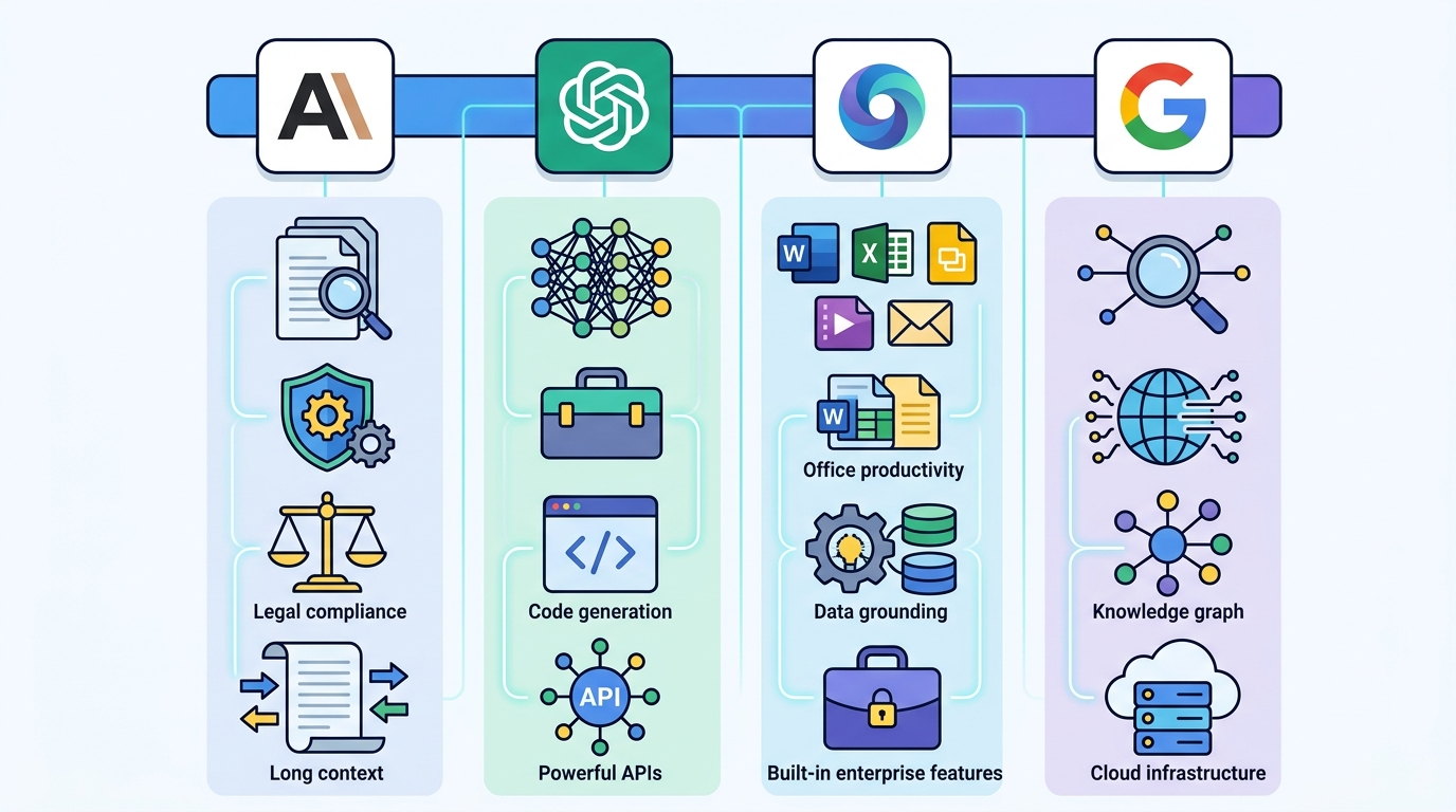 Claude vs ChatGPT vs Copilot vs Gemini for Enterprise