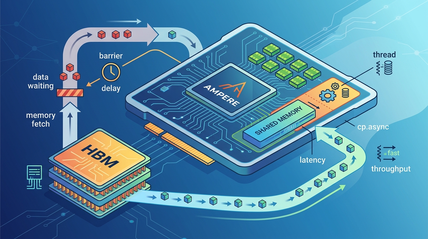CUDA cp.async on Ampere: hiding HBM latency