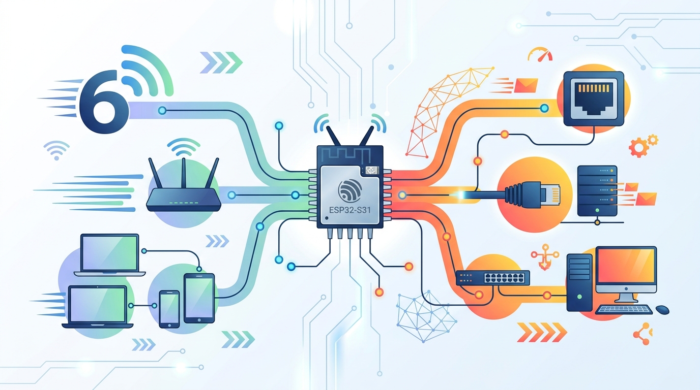 Espressif’s ESP32-S31 packs Wi‑Fi 6 and Gigabit Ethernet