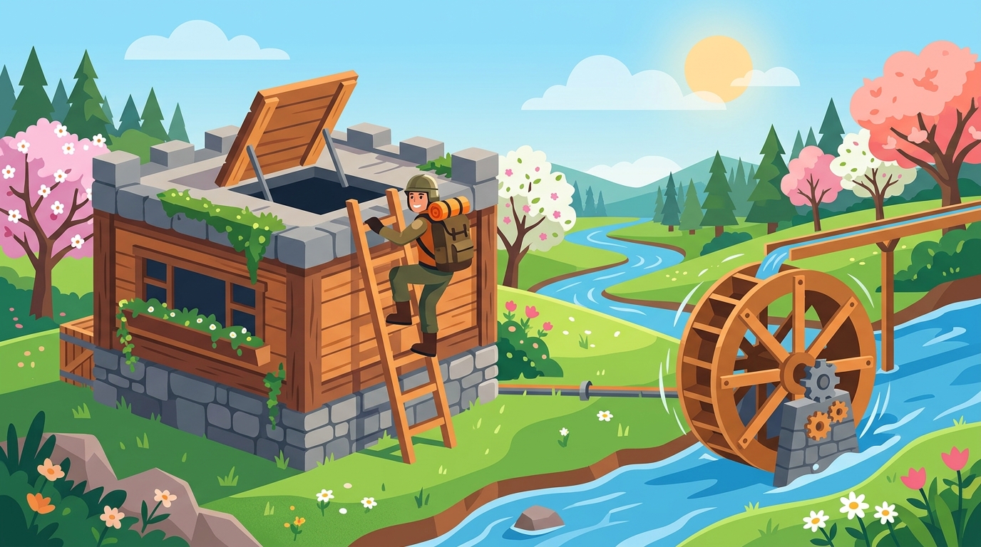 Rust’s Spring Clean Adds a Ladder Hatch and Water Wheel