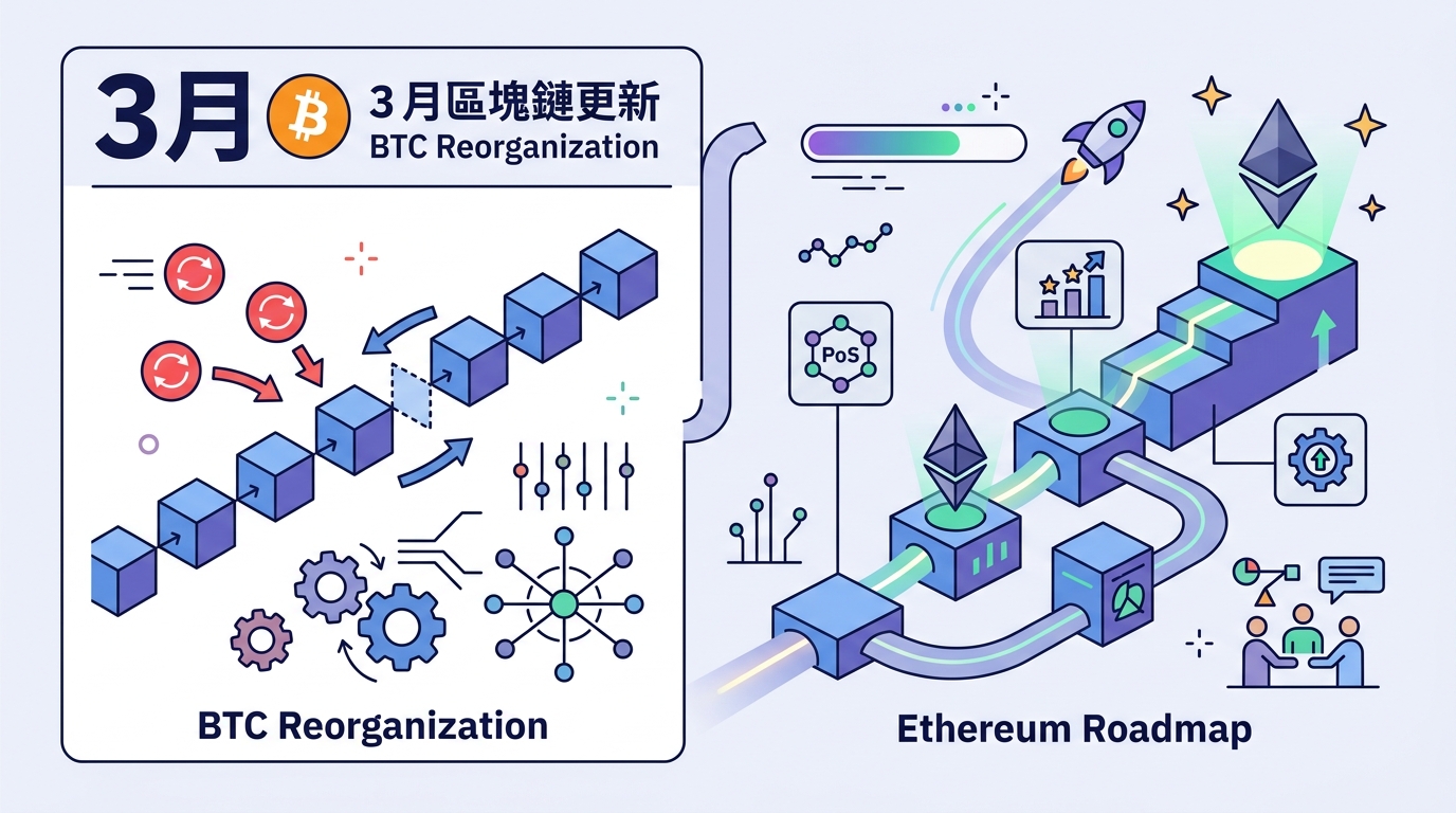 3 月區塊鏈更新：BTC 重組與 Ethereum 路線圖