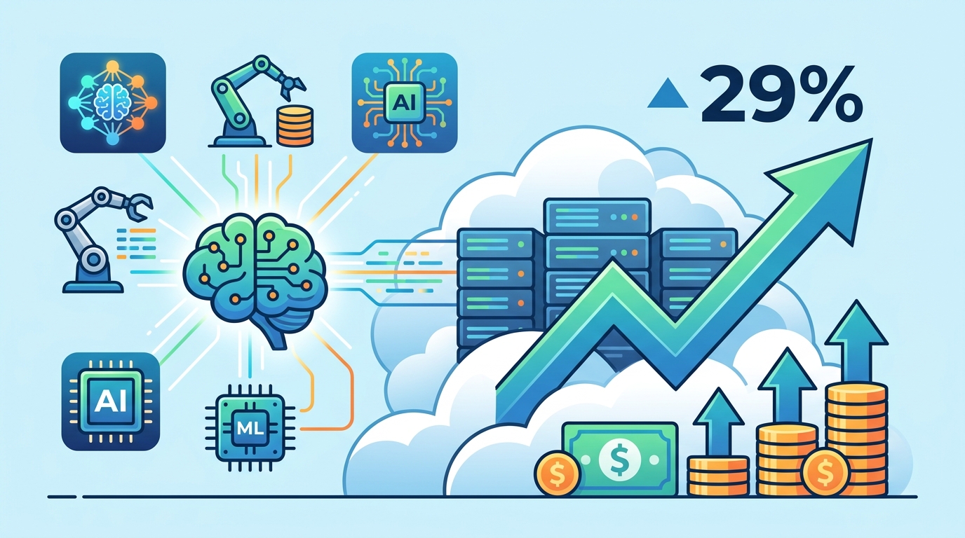 AI 需求把雲端支出推高 29%