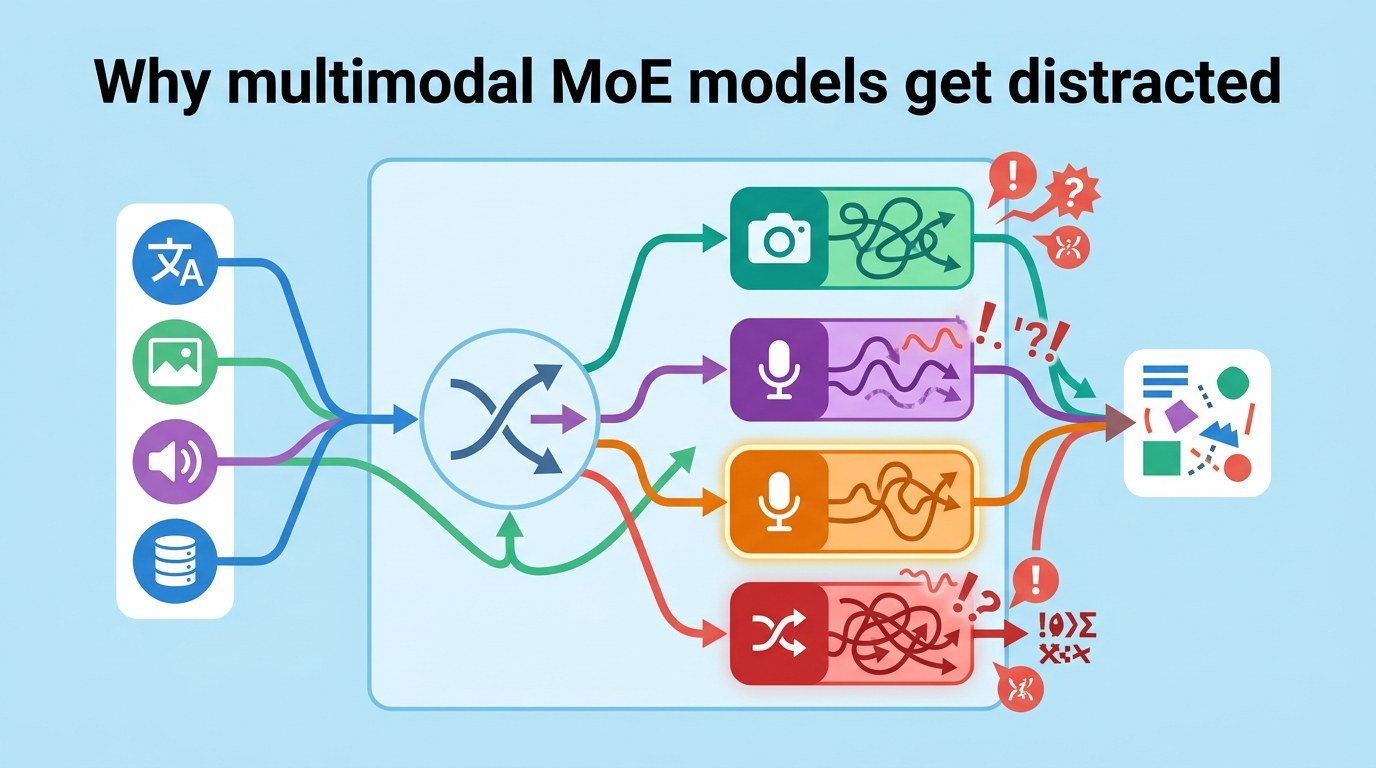 Why multimodal MoE models get distracted