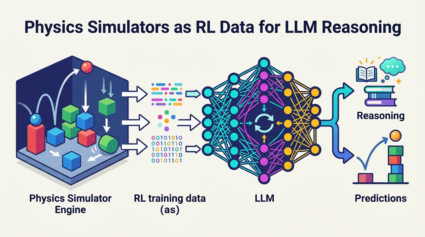 Physics Simulators as RL Data for LLM Reasoning