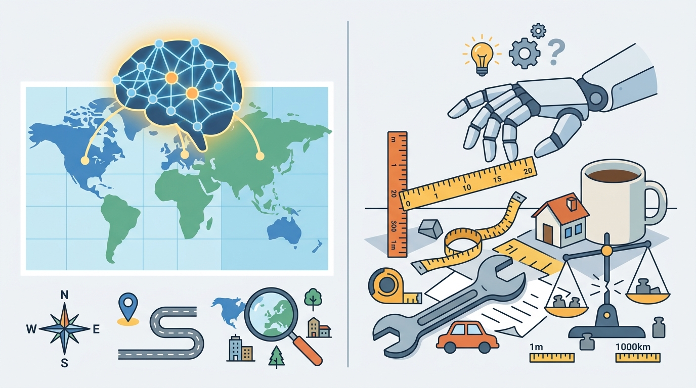 Why LLMs Generalize on Maps but Fail on Scale