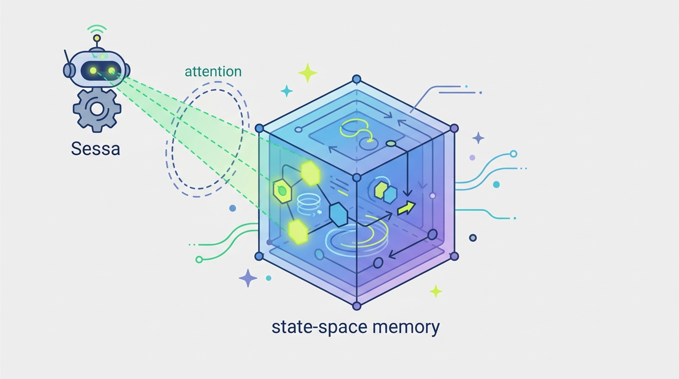 Sessa puts attention inside state-space memory