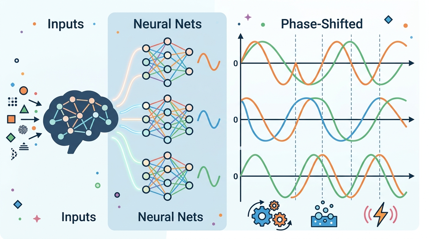 Random Neural Nets Show Phase-Shifted Fluctuations