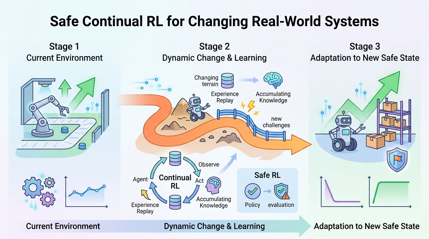 Safe Continual RL for Changing Real-World Systems