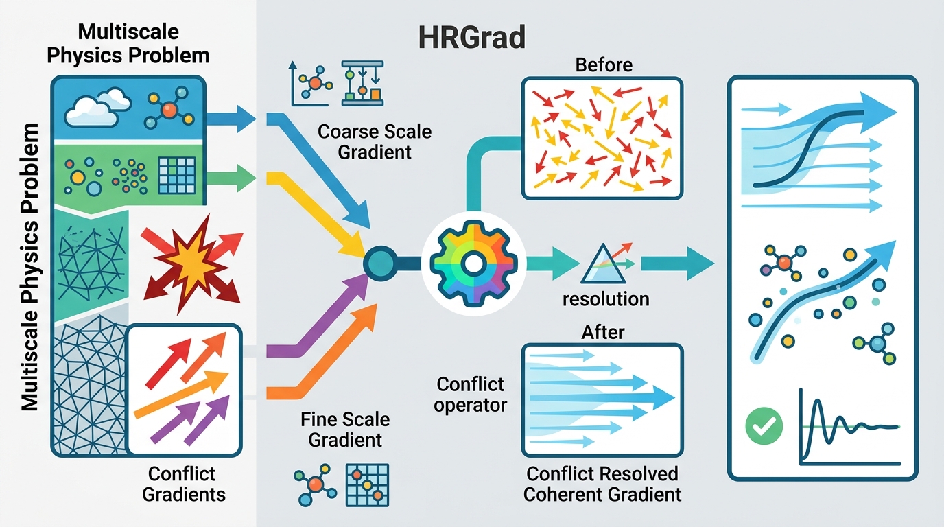 HRGrad tackles gradient conflict in multiscale physics