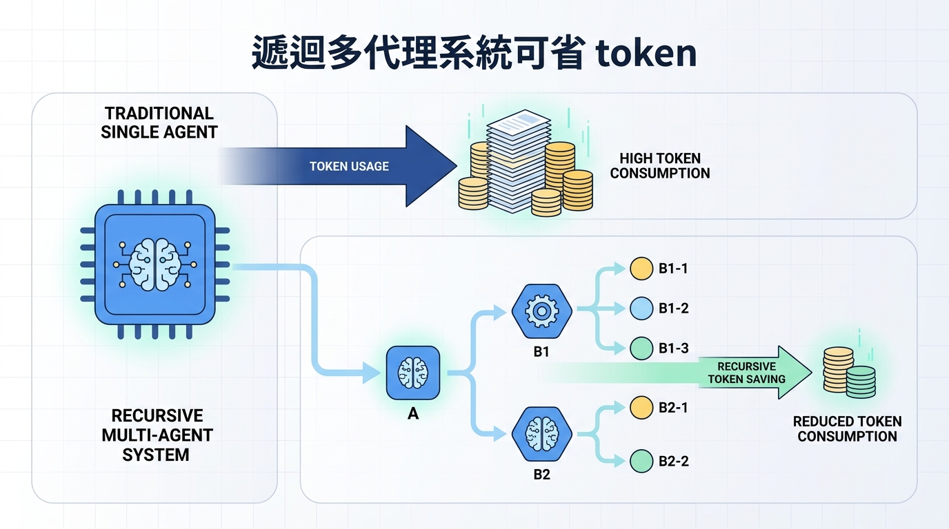 遞迴多代理系統可省 token