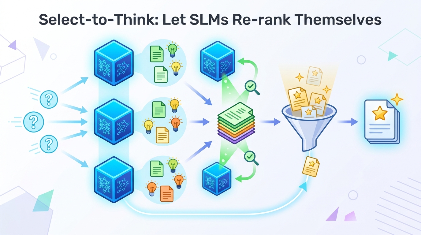 Select-to-Think: Let SLMs Re-rank Themselves