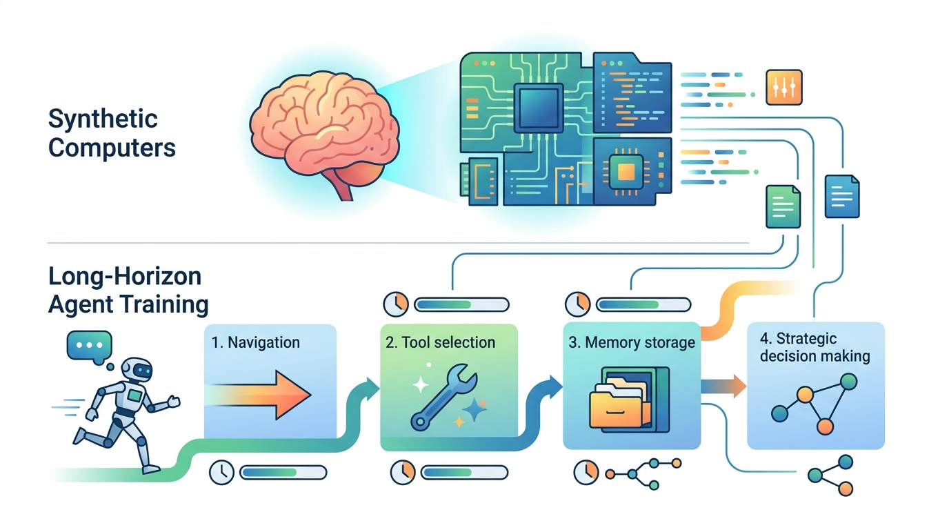Synthetic computers for long-horizon agent training