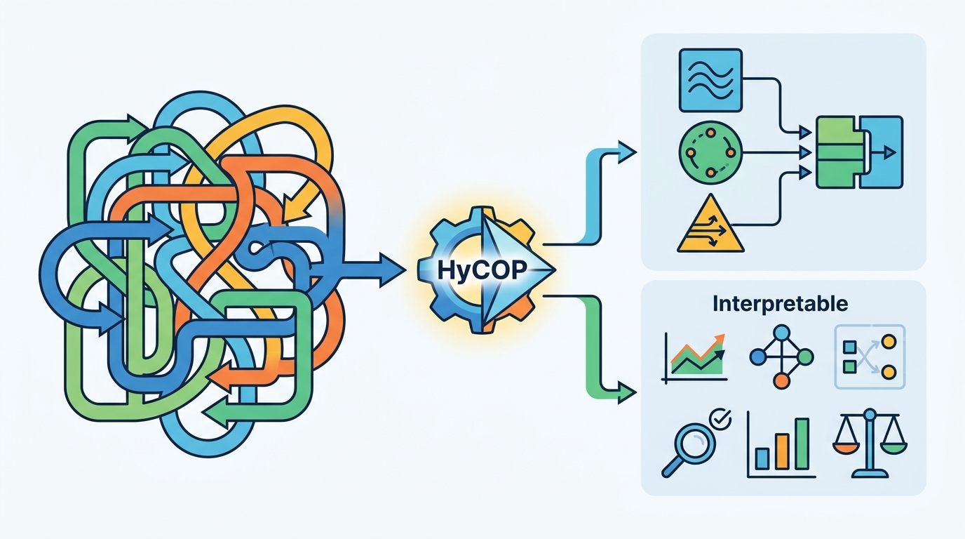 HyCOP makes PDE surrogates modular and interpretable