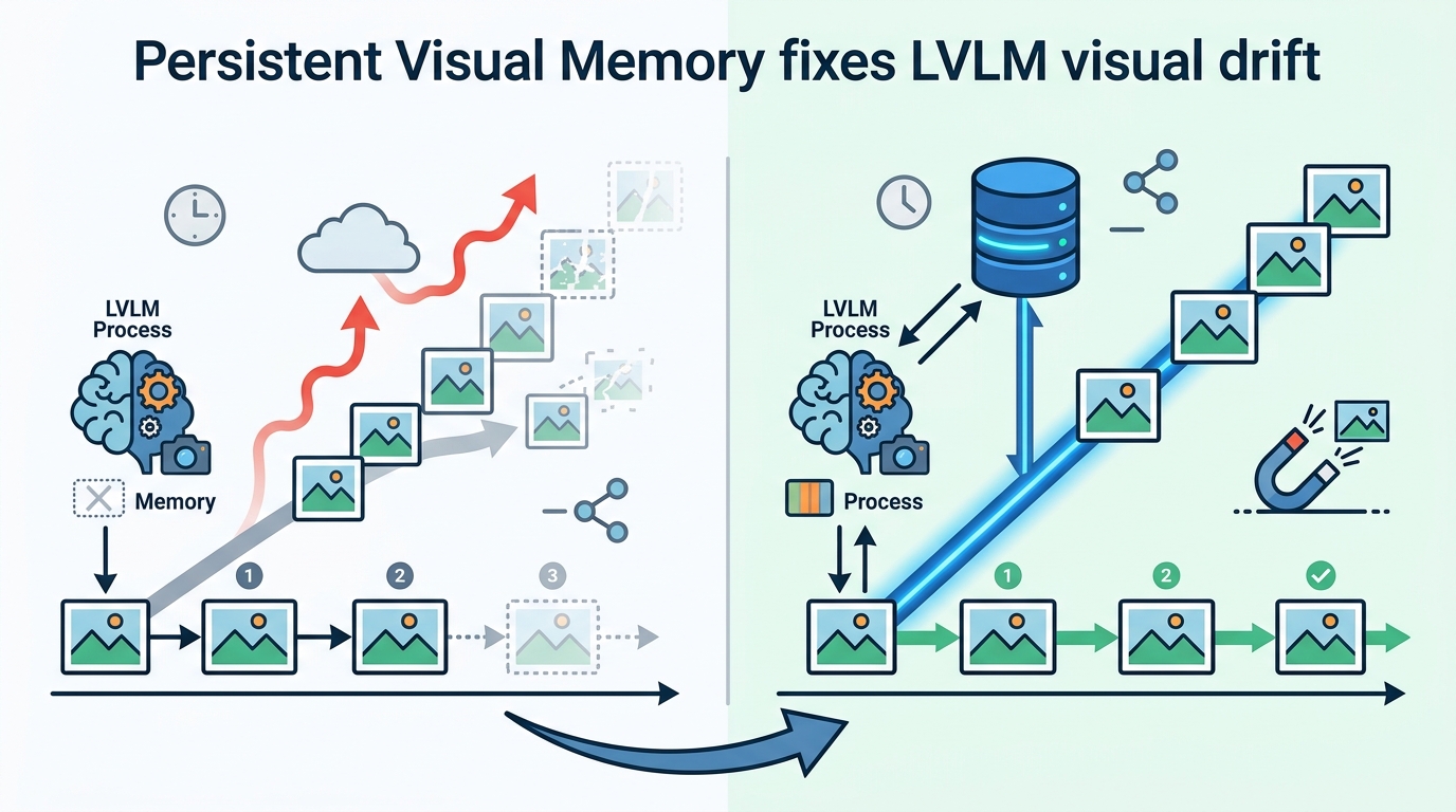 Persistent Visual Memory fixes LVLM visual drift