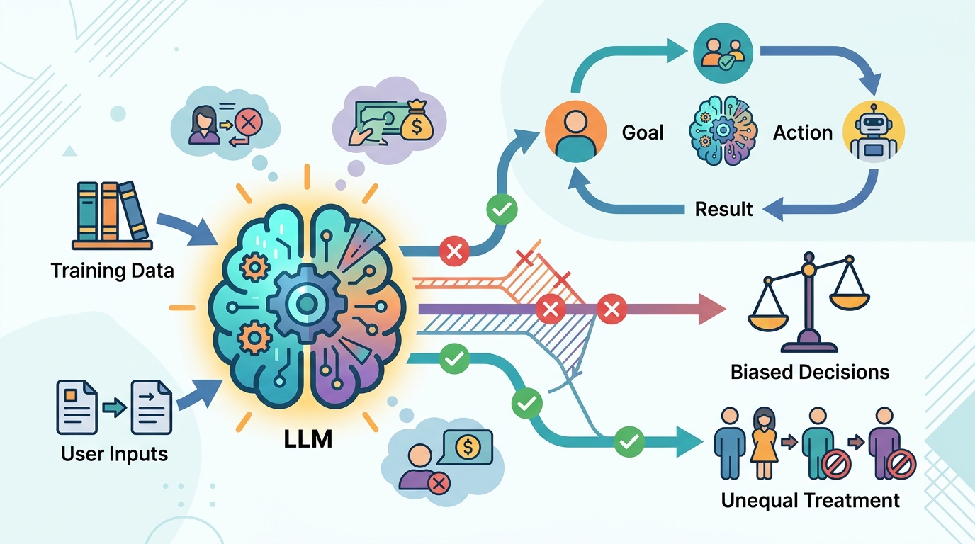 LLM Biases in Agentic AI Systems