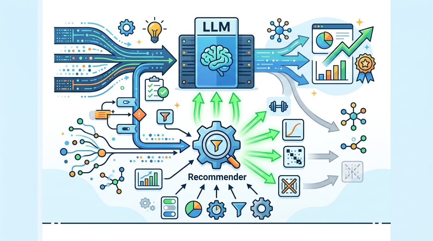 選擇性 LLM 正則化推薦器
