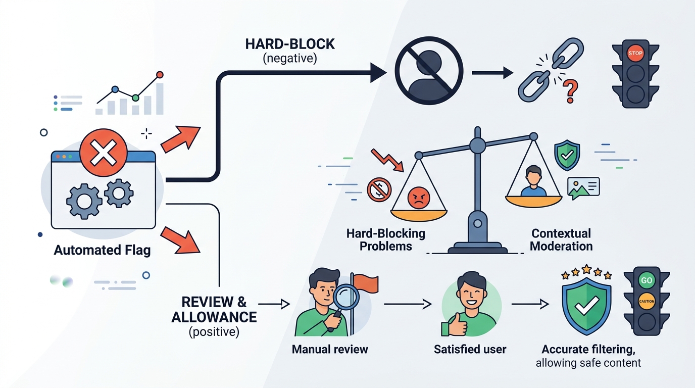 Why AI apps should not hard-block every flagged moderation result