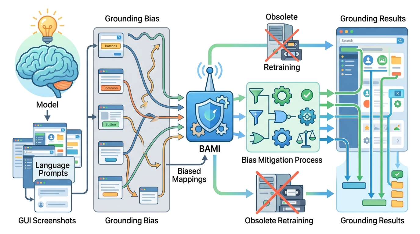 BAMI tackles GUI grounding bias without retraining