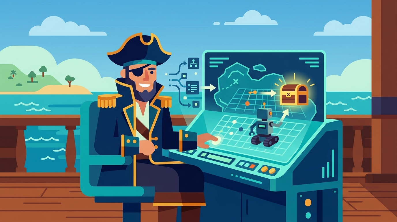 Pirate-AI trains a treasure-seeking Q-learning agent