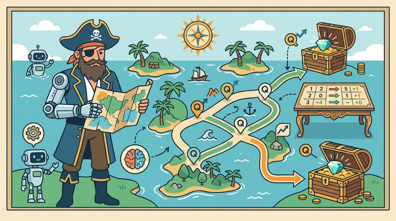 Pirate-AI：用 Q-learning 找寶藏
