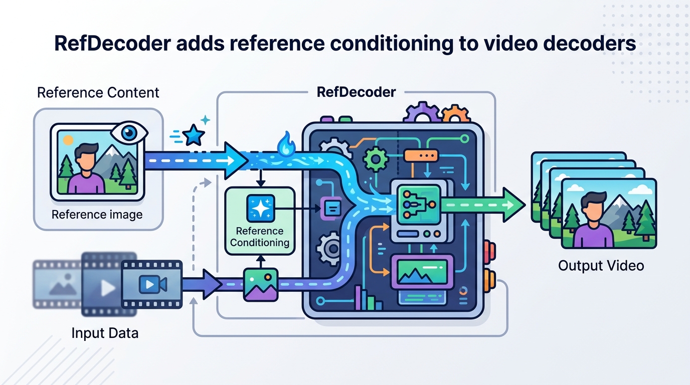 RefDecoder adds reference conditioning to video decoders