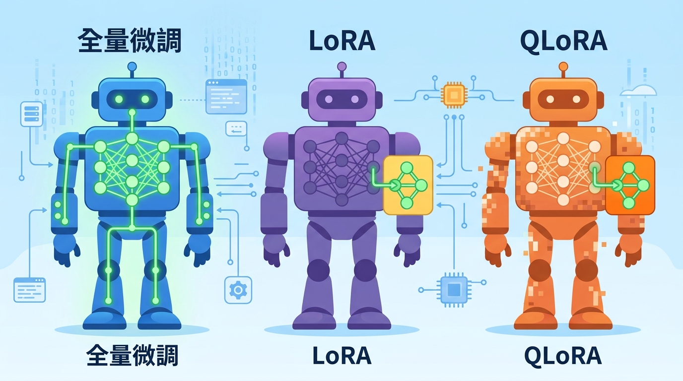 LoRA vs QLoRA vs 全量微調