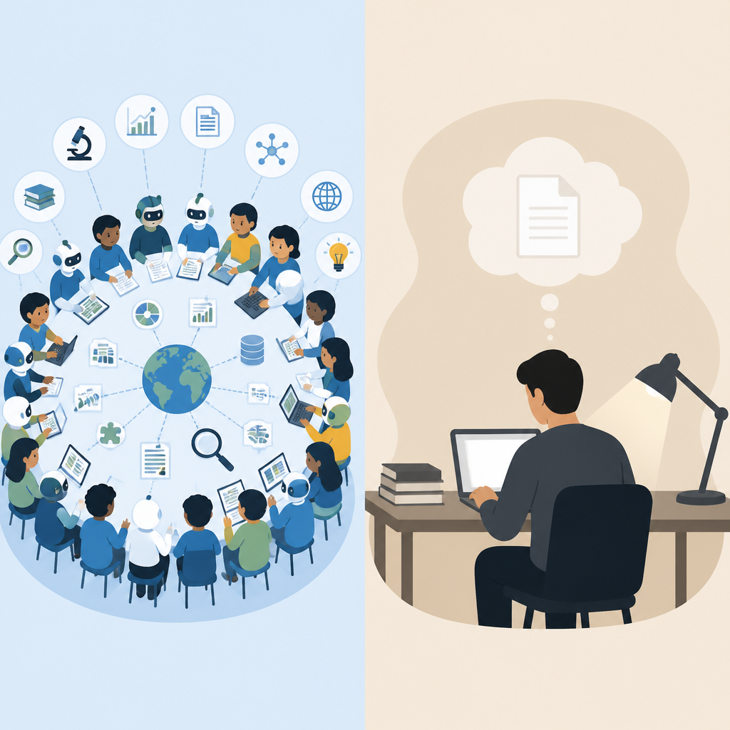 Why 32-Agent Paper Teams Are Better at Research, Not Writing