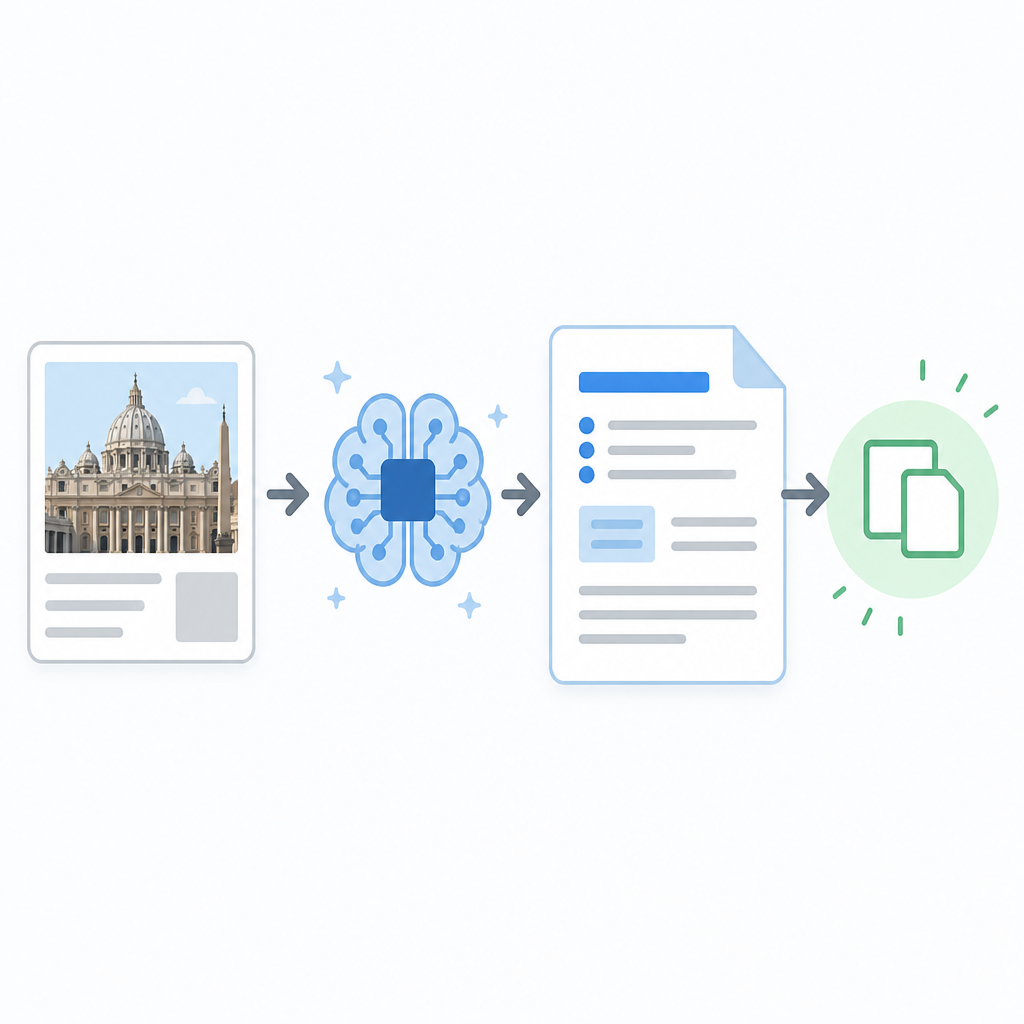 AP’s Vatican AI story into a copyable brief