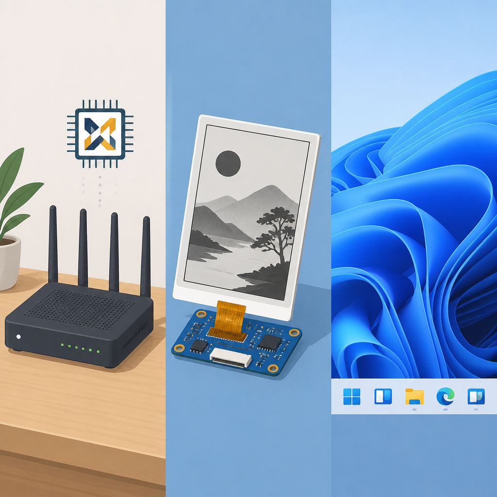 RISC-V 路由器、E Ink 套件、Windows 11 任務列