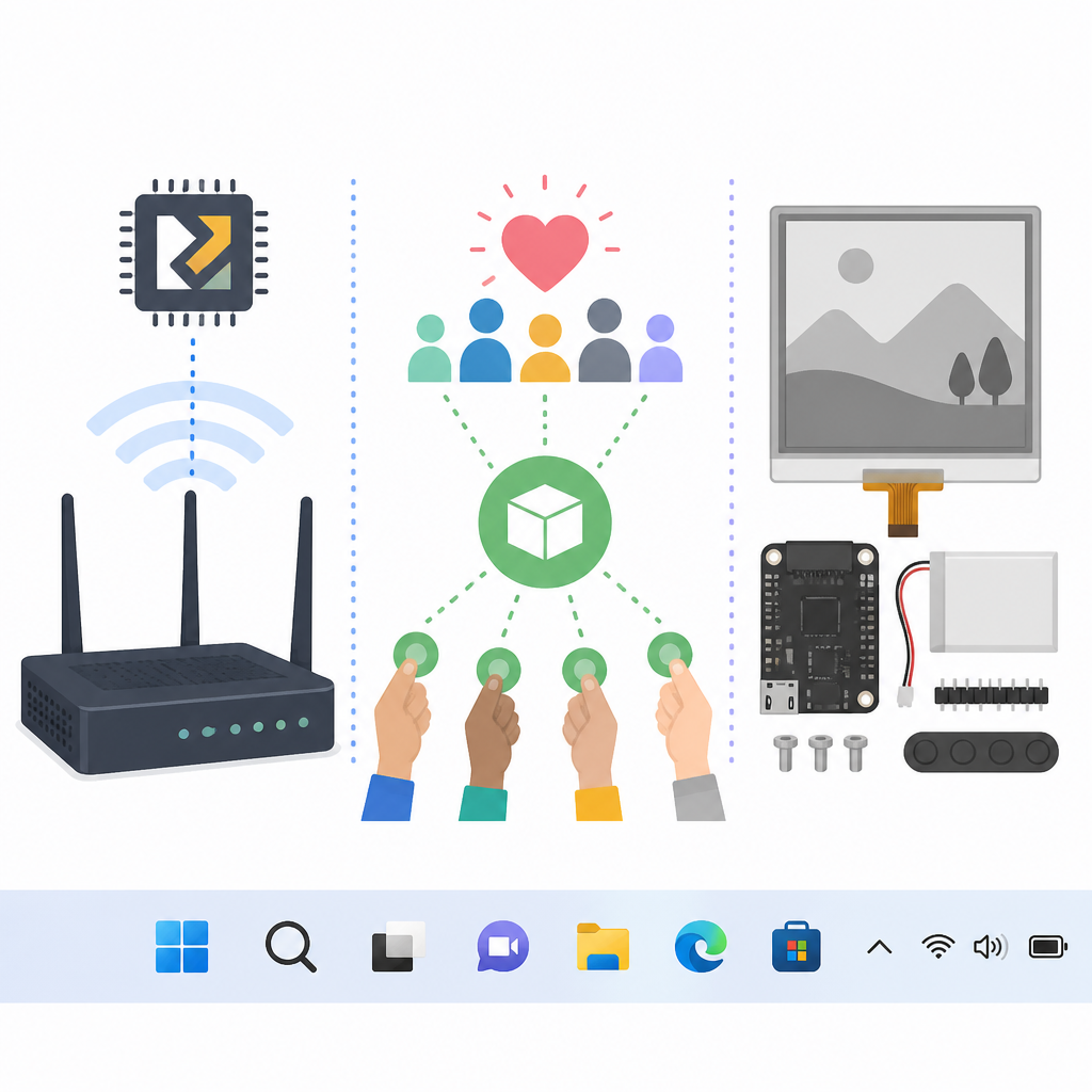 RISC-V router crowdfunding, E Ink kit, Windows 11 taskbar