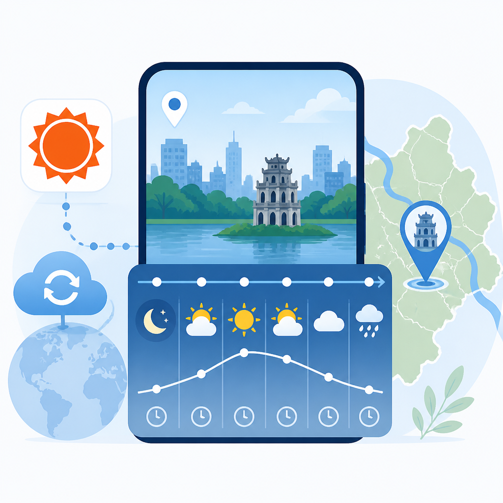 AccuWeather cập nhật thời tiết Hà Nội theo giờ