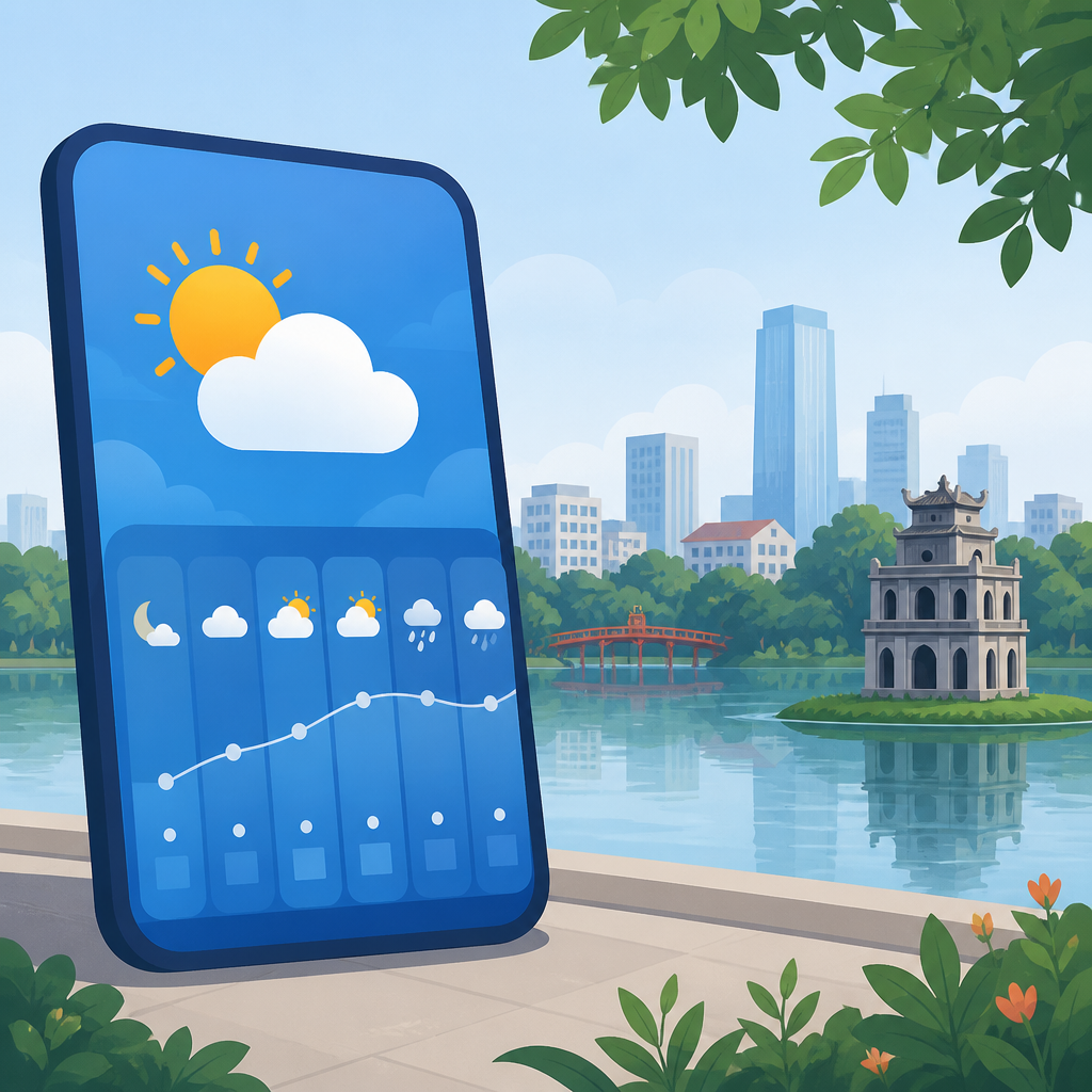 AccuWeather cập nhật thời tiết Hà Nội theo giờ