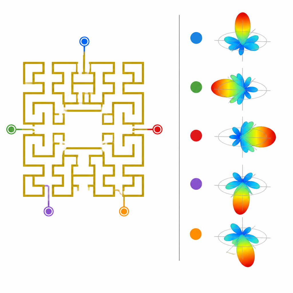 5 antenna gains from a Hilbert fractal MIMO design