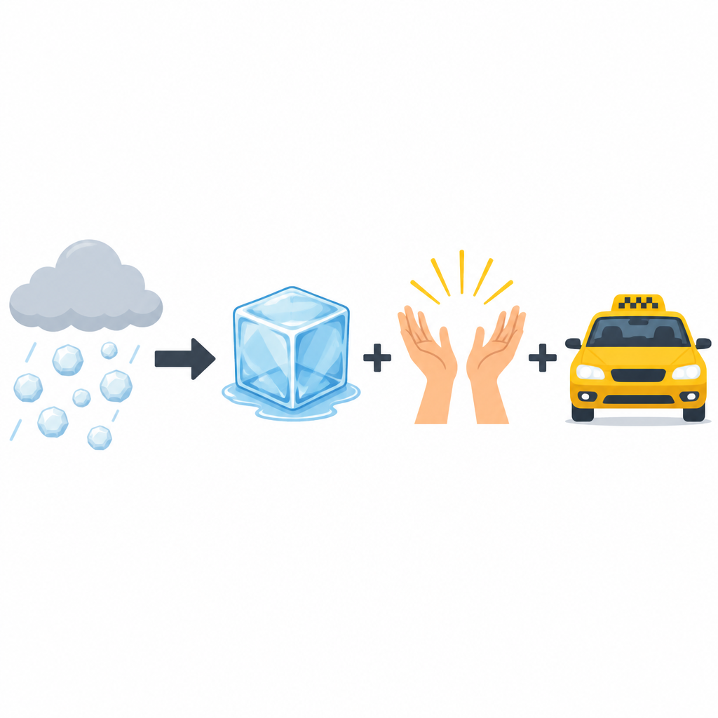 Hail Means Ice, Praise, and a Taxi Call