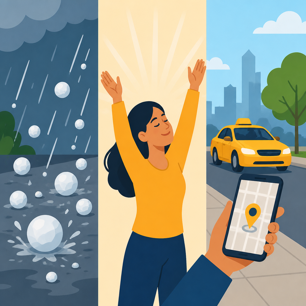 Hail Means Ice, Praise, and a Taxi Call