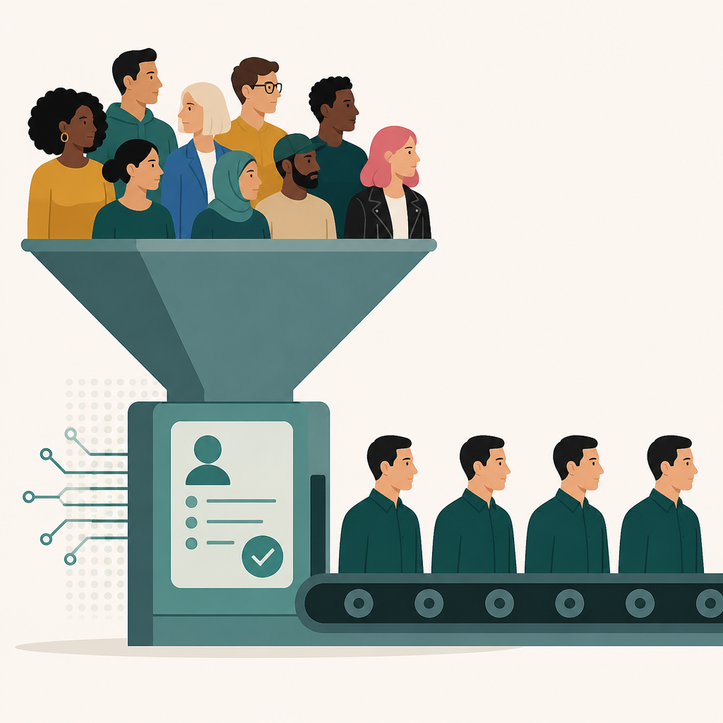 Hiring algorithms can create monocultures