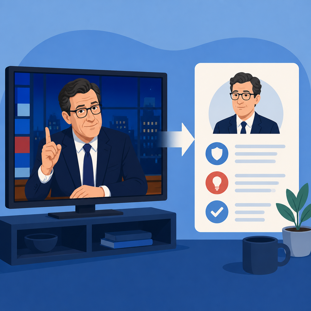 A TV recap turns Colbert news into a clean take