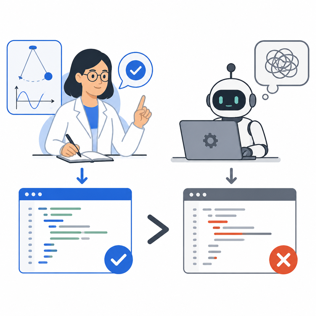 Physicist Supervision Beat a Coding Agent