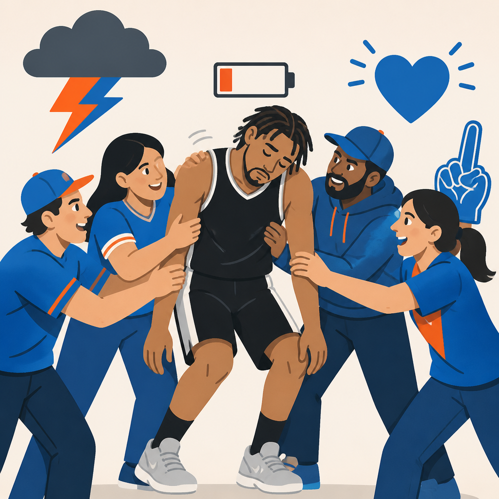 Thunder fans tried to keep Vassell up for Game 7