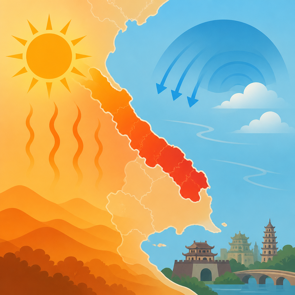 為什麼 Thanh Hóa 到 Huế 之間明天仍會高溫酷熱