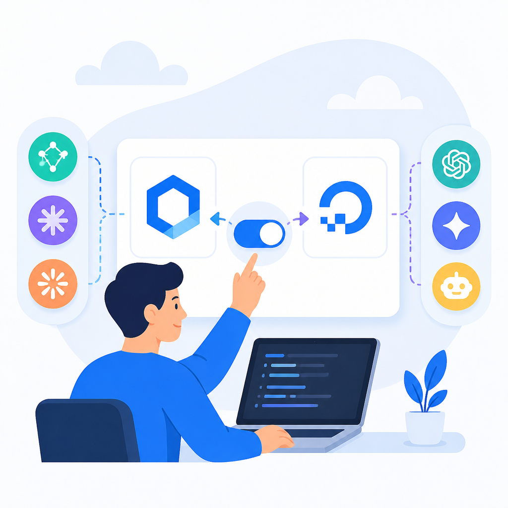 OpenCode+DigitalOcean 讓你切換模型