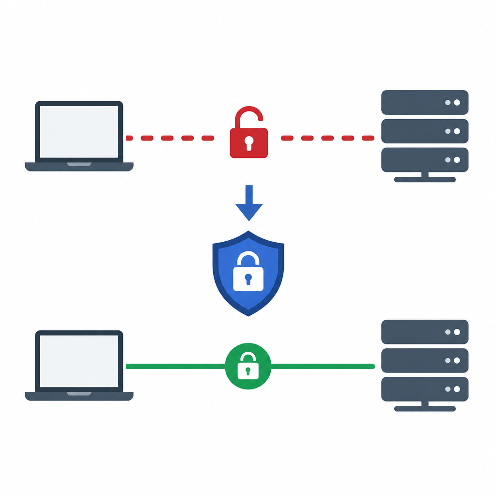 TLS turns insecure links into encrypted sessions