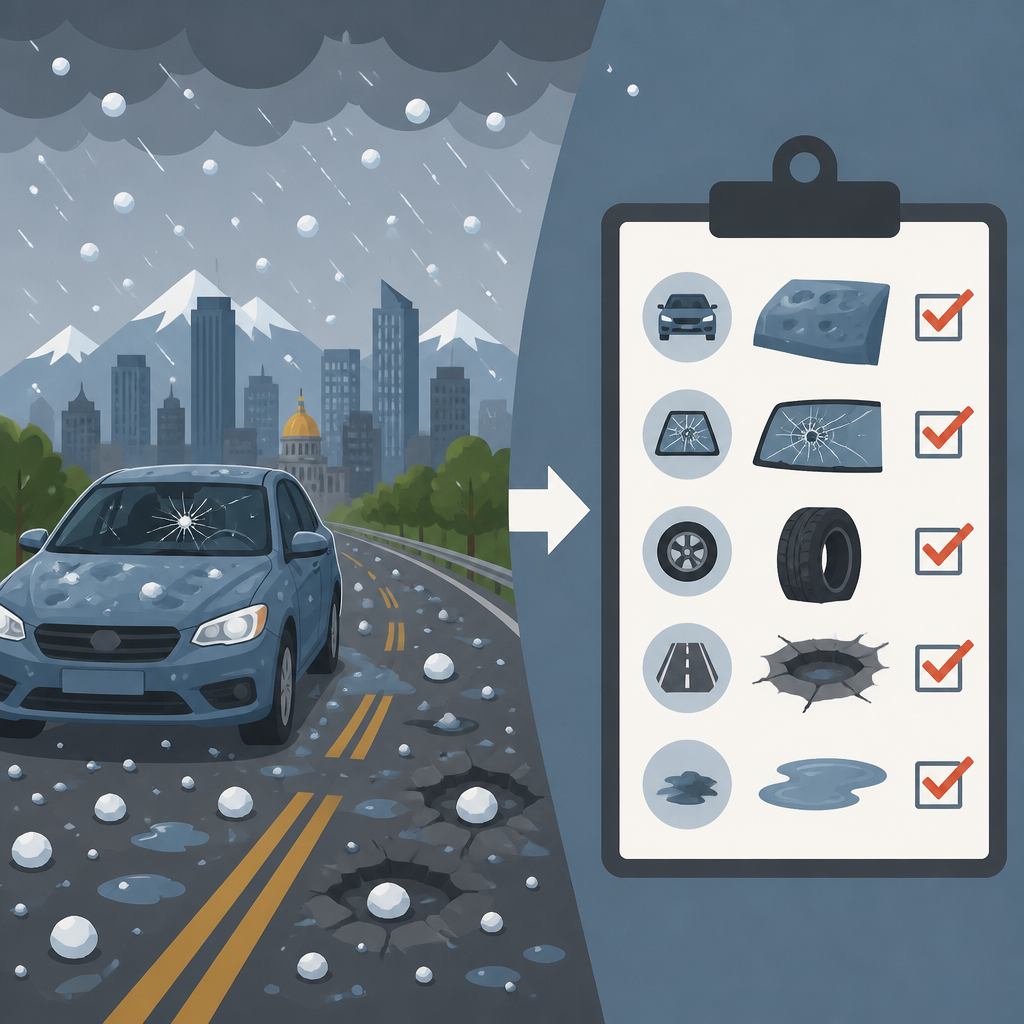 Denver hailstorm turns roads into a damage checklist
