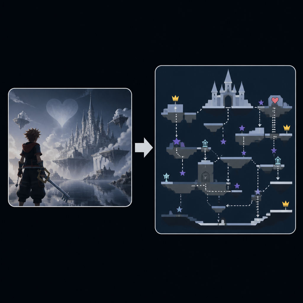 Kingdom Hearts IV trailer turns one teaser into a platform map