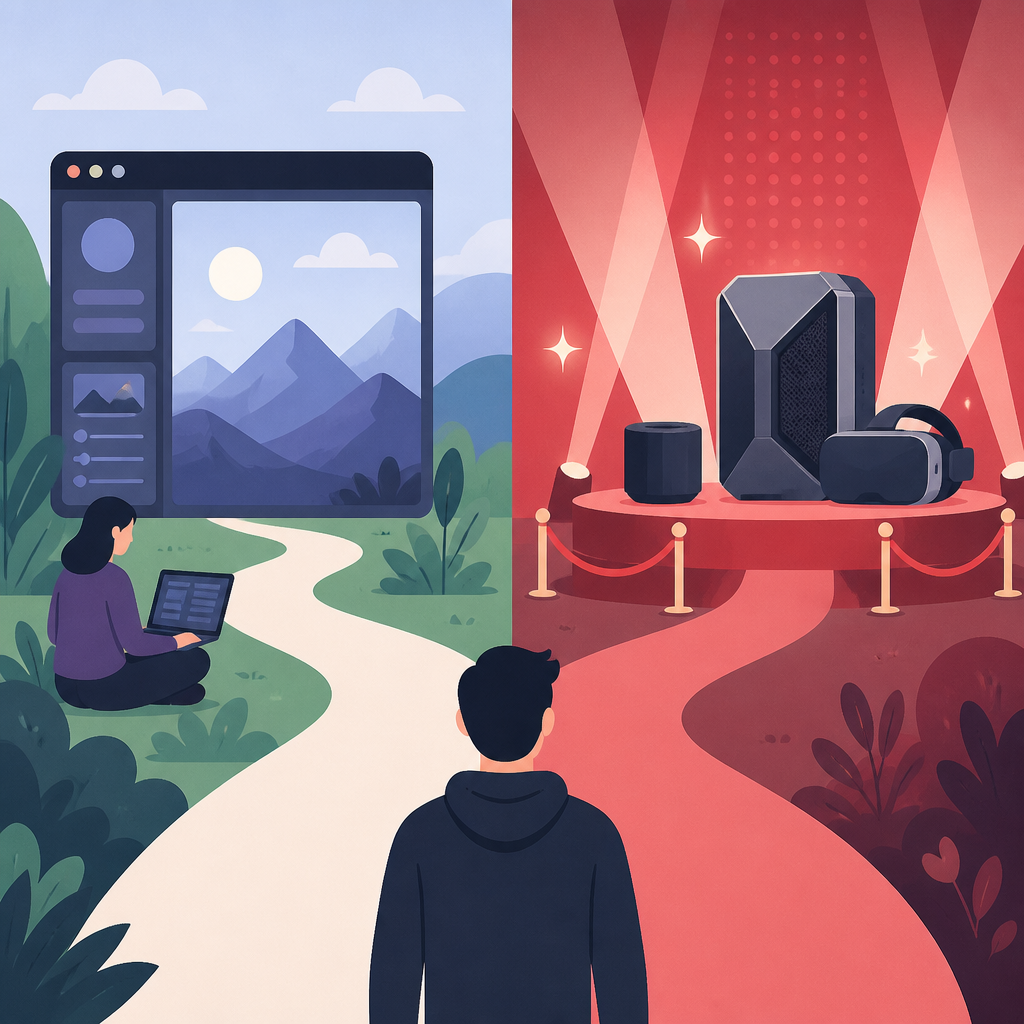 Midjourney should stay software-first, not chase hardware theater