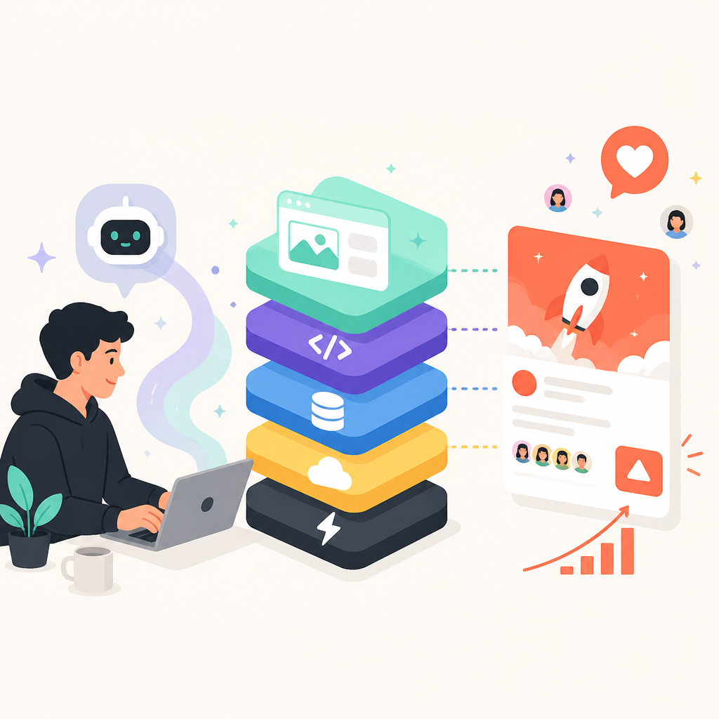 Product Hunt 的 vibe-coding 堆疊怎麼配