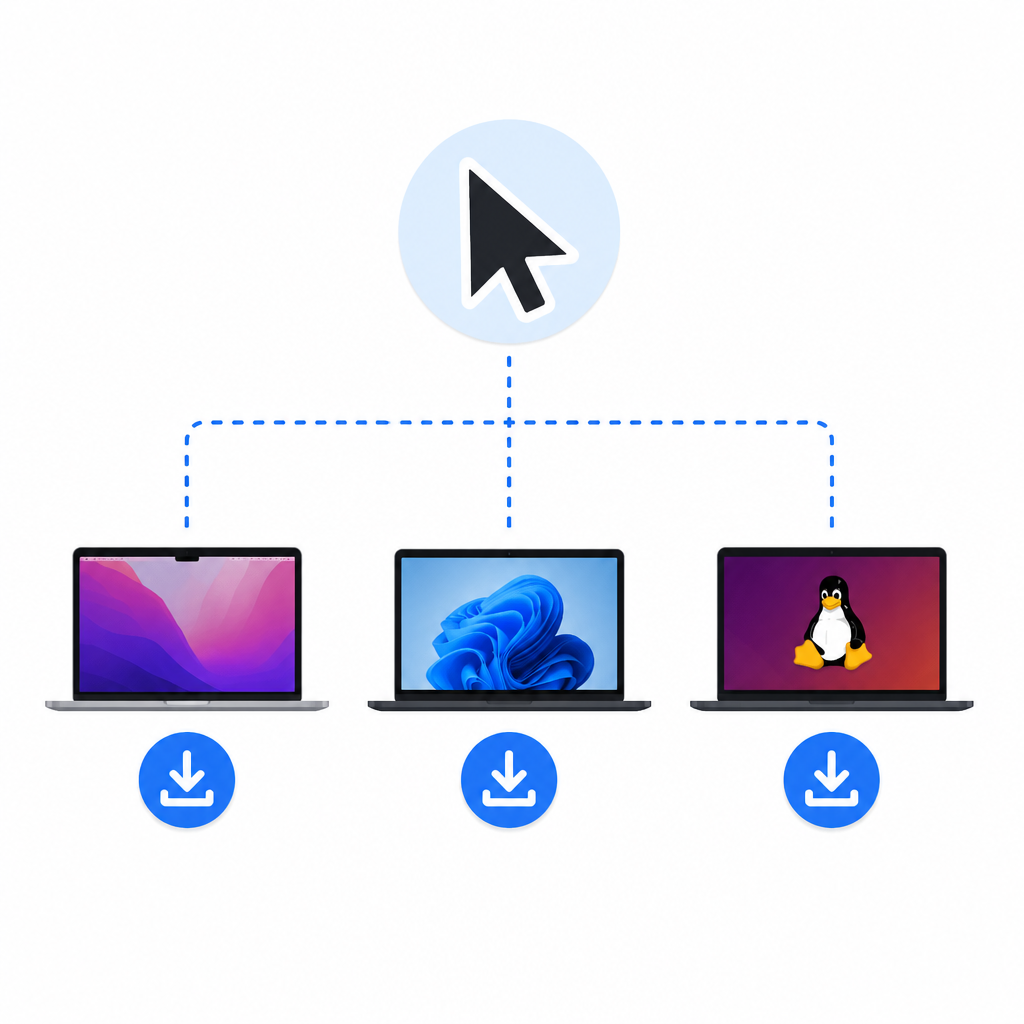 Cursor downloads for macOS, Windows, and Linux