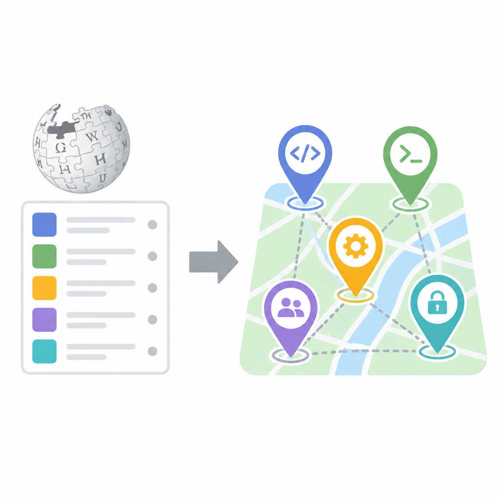 Wikipedia FOSS 清單變工具地圖